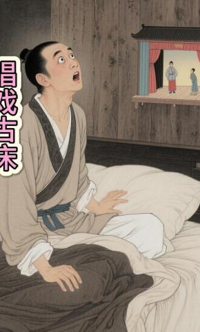 短剧《唱戏古床》海报