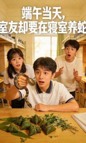 短剧《端午当天，室友却要在寝室养蛇》海报