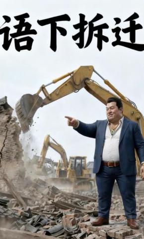 短剧《语下拆迁》海报