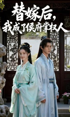 短剧《替嫁后，我成了侯府掌权人》海报