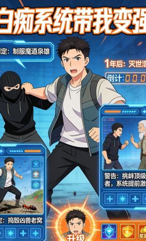 短剧《白痴系统带我变强》海报