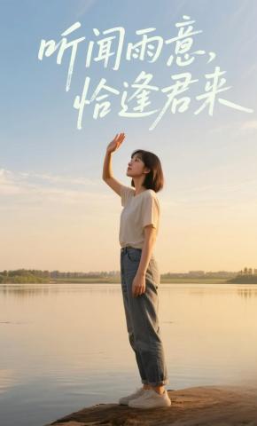 短剧《听闻雨意，恰逢君来》海报