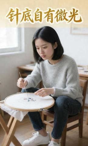 短剧《针底自有微光》海报