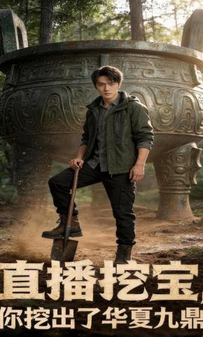 短剧《直播挖宝，你挖出了华夏九鼎》海报