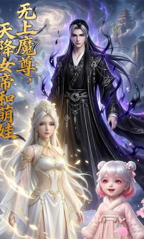 短剧《无上魔尊，天降女帝和萌娃》海报