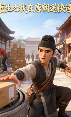 短剧《重生之我在唐朝送快递》海报