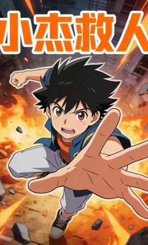 短剧《小杰救人》海报