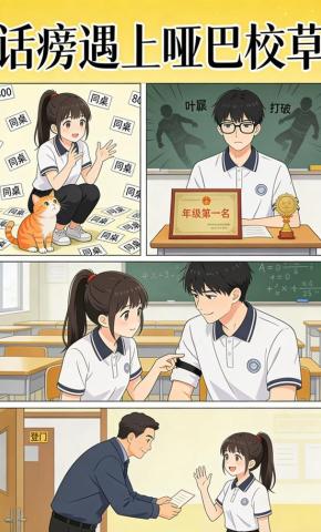 短剧《话痨遇上哑巴校草》海报