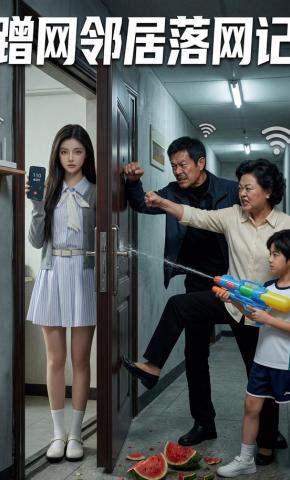 短剧《蹭网邻居落网记》海报