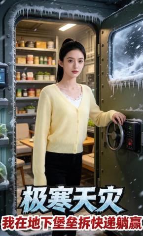 短剧《极寒天灾：我在地下堡垒拆快递躺赢》海报