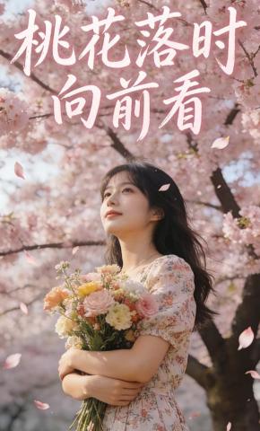 短剧《桃花落时向前看》海报