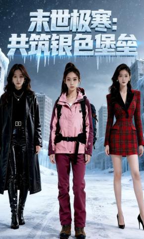 短剧《末世极寒：共筑银色堡垒》海报