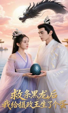 短剧《救条黑龙后，我给摄政王生了个蛋》海报