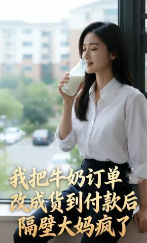 短剧《我把牛奶订单改成货到付款后，隔壁大妈疯了》海报