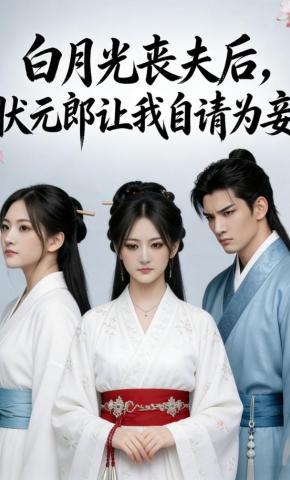 短剧《白月光丧夫后，状元郎让我自请为妾》海报