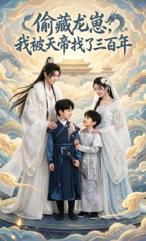 短剧《偷藏龙崽，我被天帝找了三百年》海报