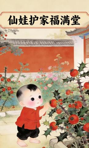短剧《仙娃护家福满堂》海报