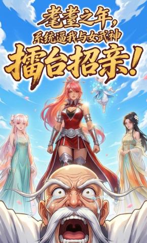 短剧《耄耋之年，系统逼我和女武神擂台招亲！》海报