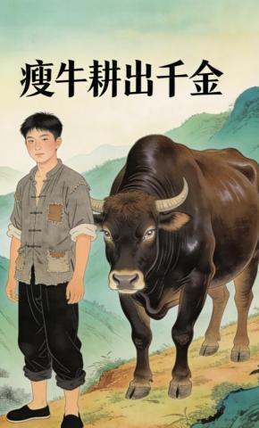 短剧《瘦牛耕出千金》海报