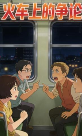 短剧《火车上的争论》海报
