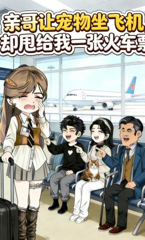 短剧《亲哥让宠物坐飞机，却甩给我一张火车票》海报