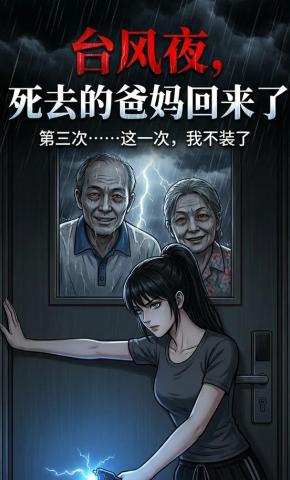 短剧《台风夜，死去的爸妈回来了》海报