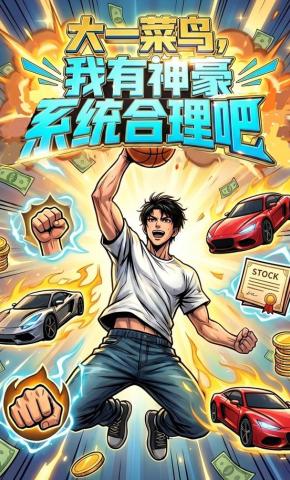 短剧《大一菜鸟，我有神豪系统合理吧》海报