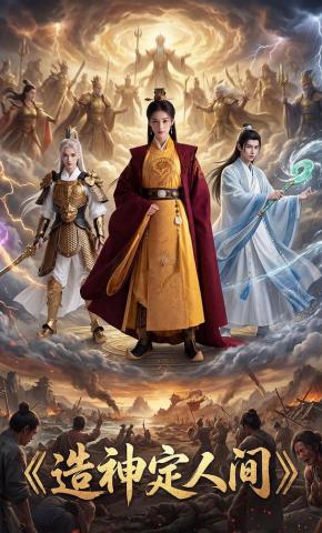 短剧《造神定人间》海报