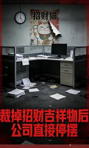 短剧《裁掉招财吉祥物后公司直接停摆》海报