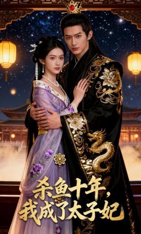 短剧《杀鱼十年，我成了太子妃》海报