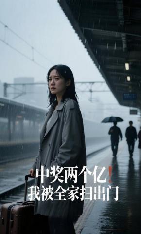 短剧《中奖两个亿，我被全家扫出门》海报