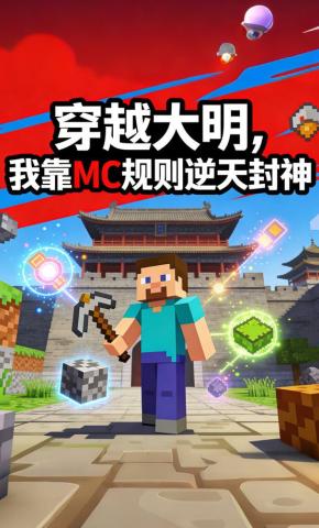 短剧《穿越大明，我靠MC规则逆天封神》海报