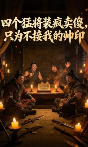 短剧《四个猛将装疯卖傻，只为不接我的帅印》海报
