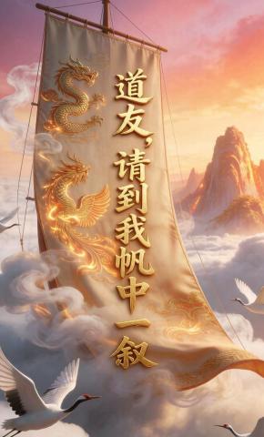 短剧《道友，请到我帆中一叙》海报