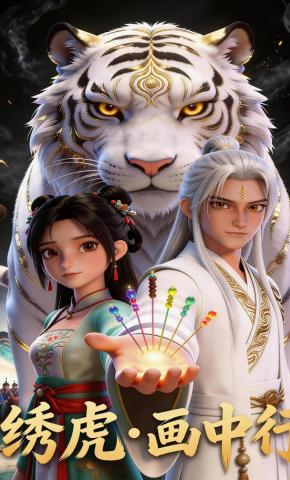 短剧《绣虎·画中行》海报