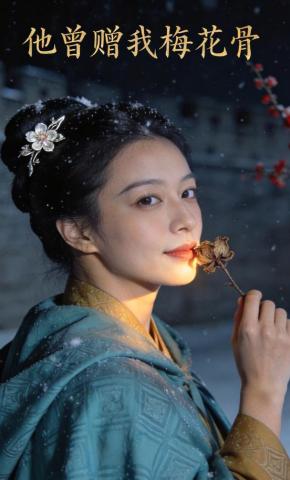 短剧《他曾赠我梅花骨》海报