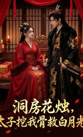 短剧《洞房花烛，太子挖我骨救白月光》海报