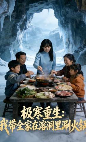 短剧《极寒重生：我带全家在溶洞里涮火锅》海报