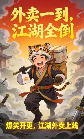 短剧《外卖一到，江湖全倒》海报