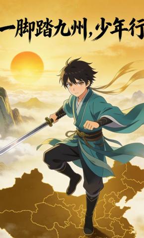 短剧《一脚踏九州，少年行》海报