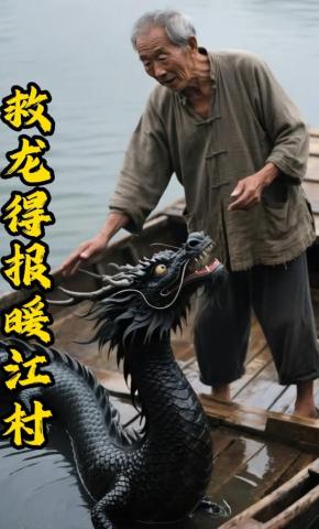 短剧《救龙得报暖江村》海报