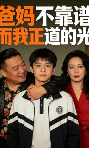 短剧《爸妈不靠谱，而我正道的光》海报