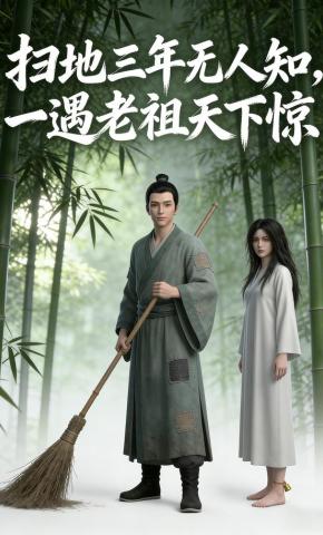 短剧《扫地三年无人知，一遇老祖天下惊》海报