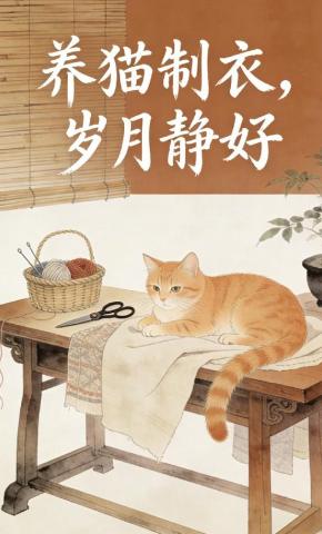 短剧《养猫制衣，岁月静好》海报