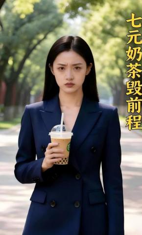 短剧《七元奶茶毁前程》海报