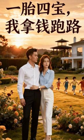 短剧《一胎四宝，我拿钱跑路》海报