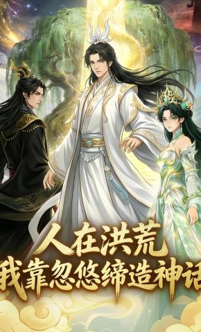 短剧《人在洪荒，我靠忽悠缔造神话》海报