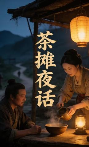 短剧《茶摊夜话》海报