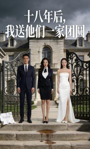 短剧《十八年后，我送他们一家团圆》海报