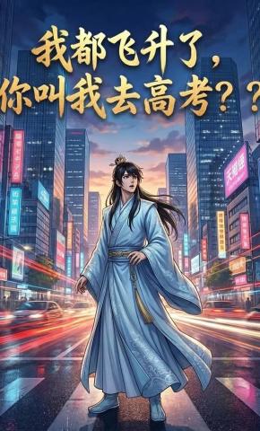 短剧《我都飞升了，你叫我去高考？？》海报